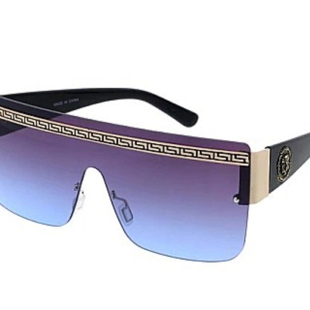 Versace Vibes Black Shield Sunglasses - Picture 5 of 12